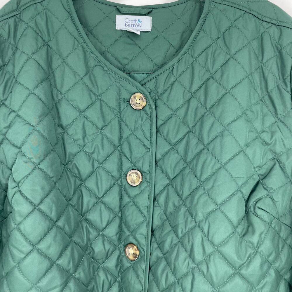 Croft & Barrow Green Quilted Jacket Size 1X - Picture 5 of 7